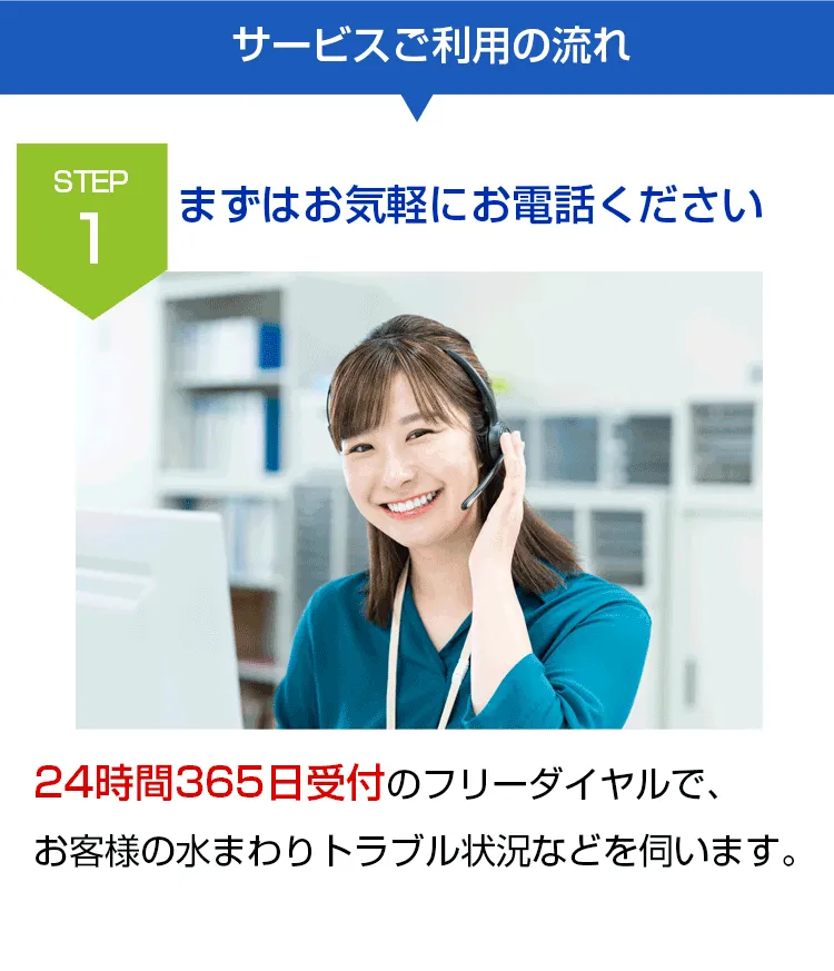 水まわりの緊急修理屋さん～水道修理～step1