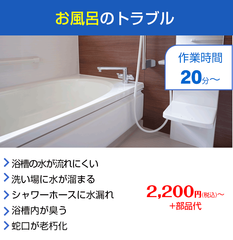 水まわりの緊急修理屋さん～水道修理～お風呂のトラブル